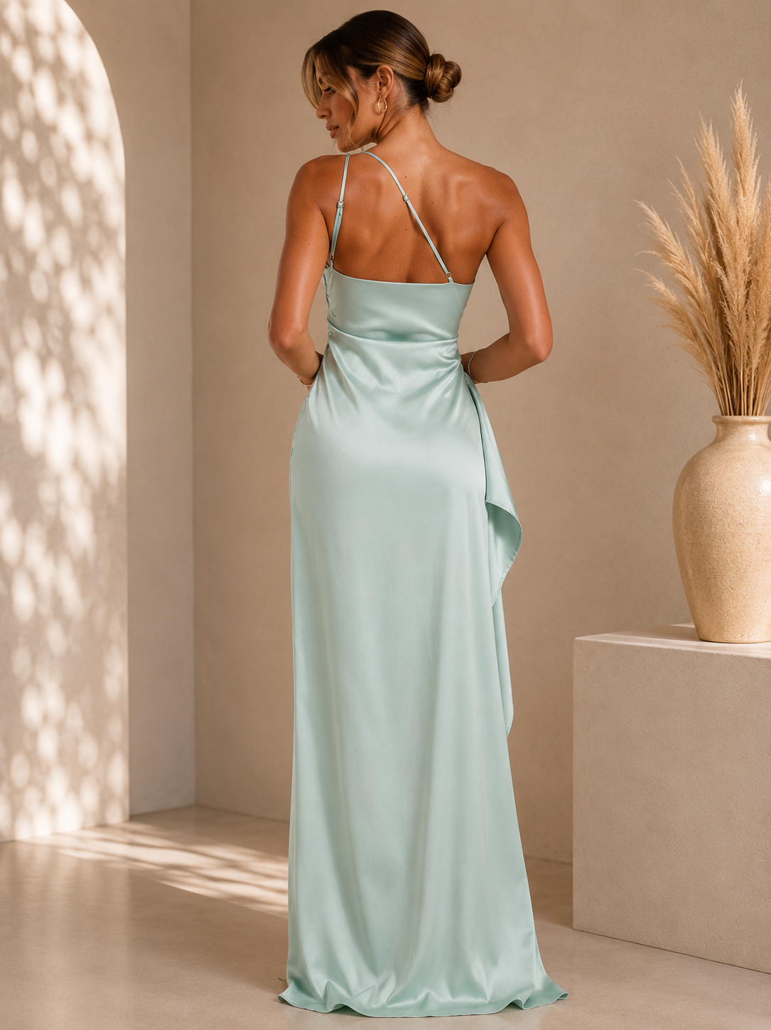 Lana - Satin Split Evening Gown