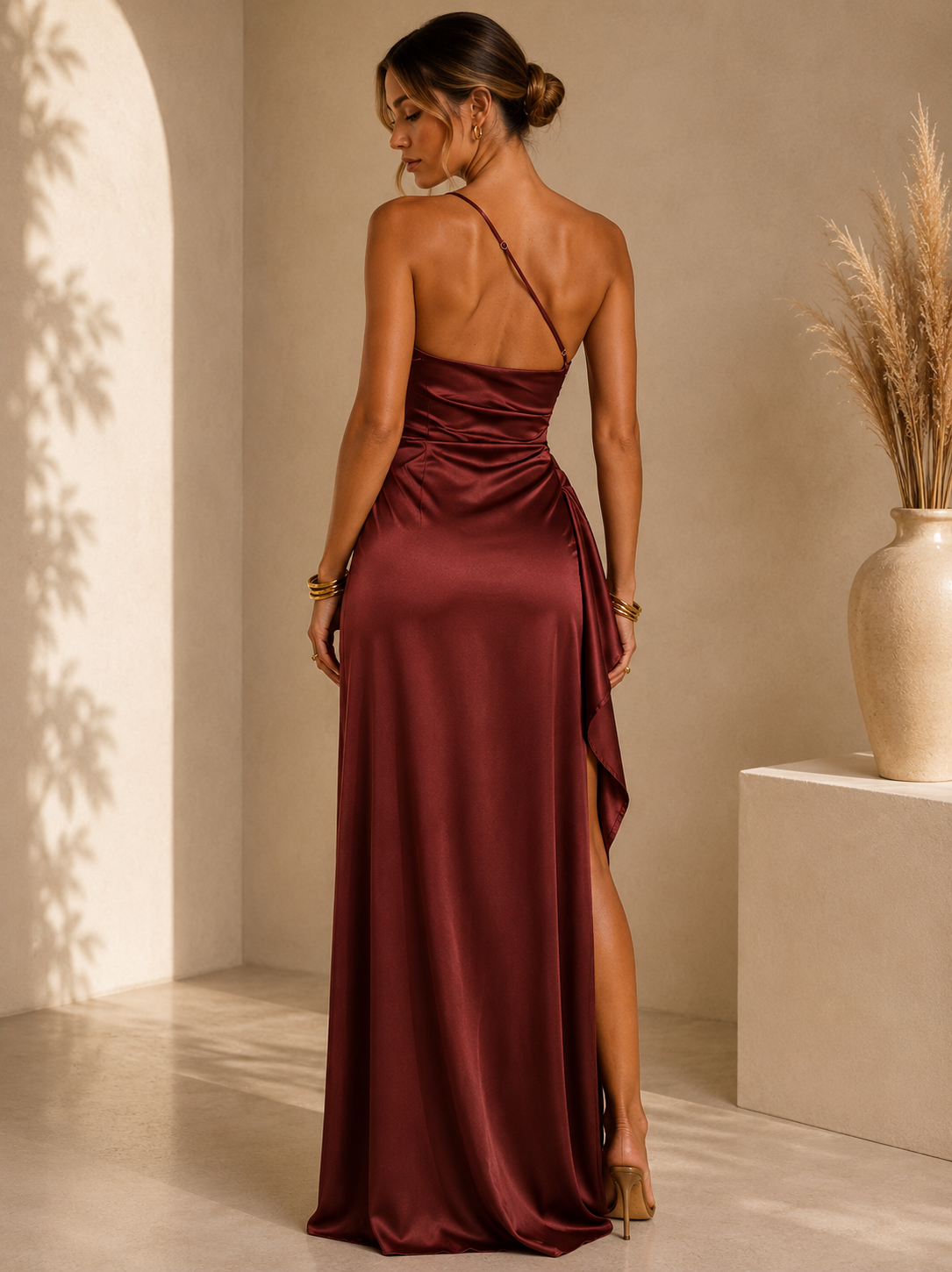 Lana - Satin Split Evening Gown