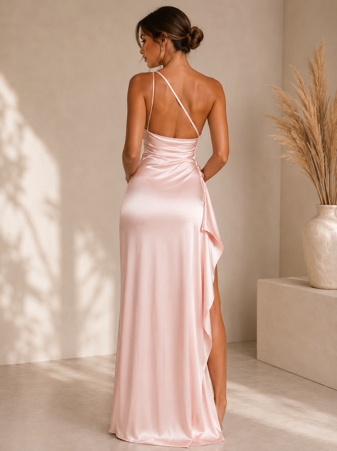 Lana - Satin Split Evening Gown
