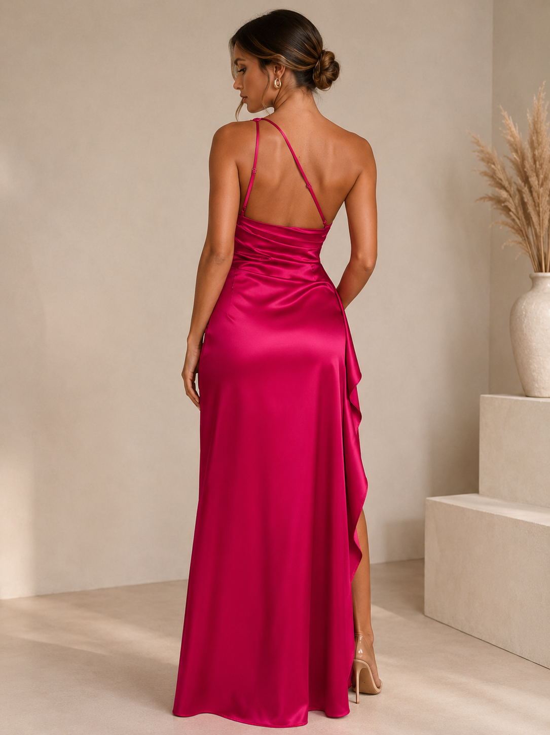 Lana - Satin Split Evening Gown