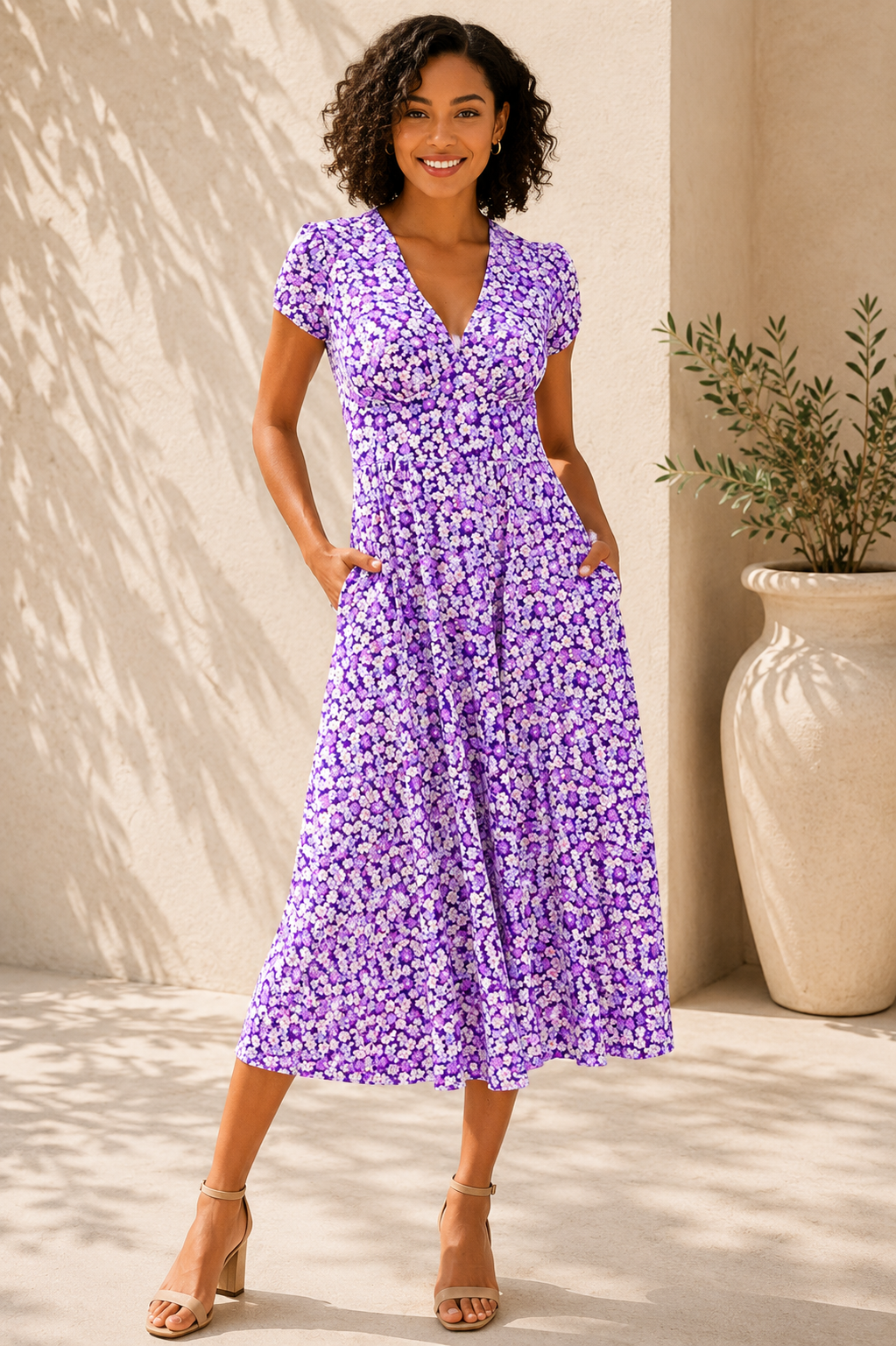 Elowen - Floral Summer Tea Dress
