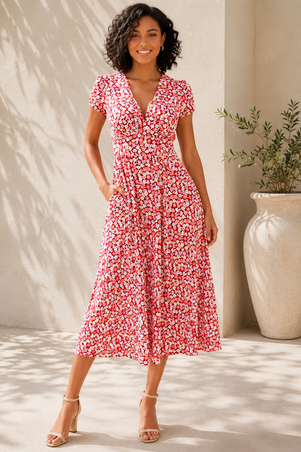 Elowen - Floral Summer Tea Dress