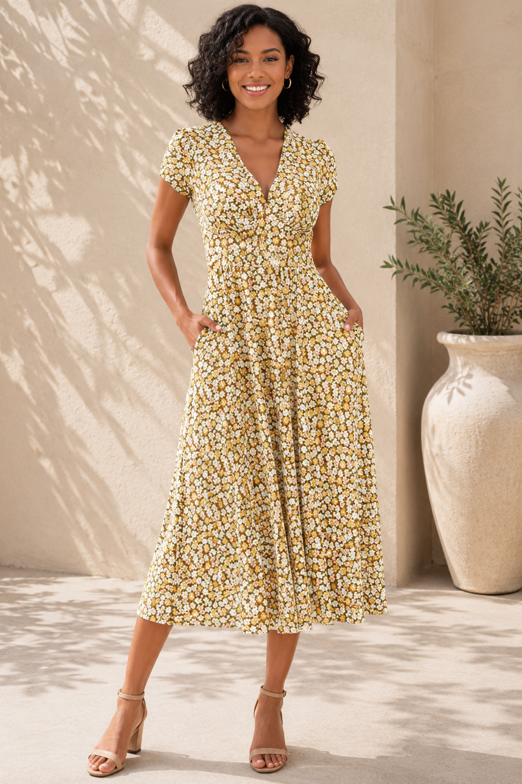 Elowen - Floral Summer Tea Dress