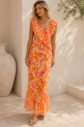 Celeste - Ruffle Cutout Summer Maxi Dress
