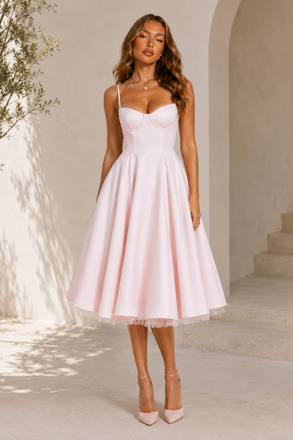 Karen - Corset Midi Party Dress