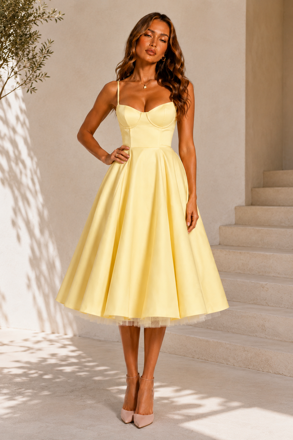 Karen - Corset Midi Party Dress